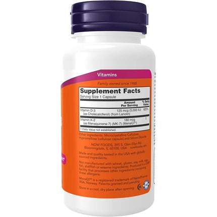 Supliment Nutrițional NOW Foods Mega D-3 & MK-7, 120 Capsule