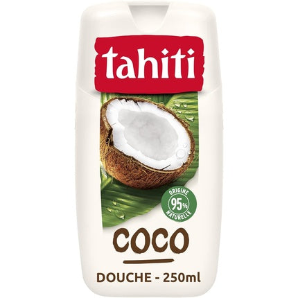 Gel de duș Tahiti Coco, 250ml, ambalaj alb cu etichetă verde și maro
