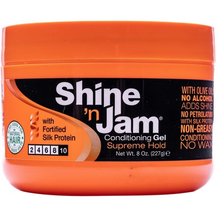 Condiționator pentru păr Shine 'N Jam, fixare supremă cu ulei de măsline și proteine din mătase, 281 g
