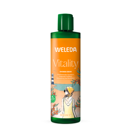 Gel duș Weleda Vitality, Grapefruit și Mandarina cu Ulei de Duindoorn, 400ml