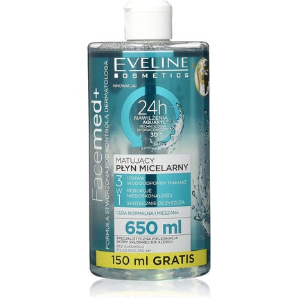 Demachiant lichid facial, Eveline Cosmetics, Facemed, matifiant 650ml