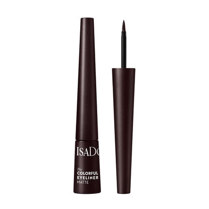 Isadora Colorful Eyeliner Matte, Culoare Neagră, Penel Fin, Textură Mată