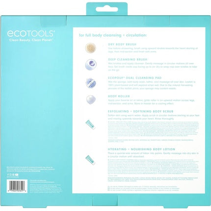 Kit curățare facială, Ecotools, Just Glow with It, albastru-violet