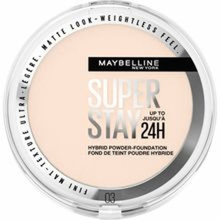 Fond de ten pudră, Maybelline Superstay 24h Hybrid Powderfoundation, 03 Light Beige, 9g