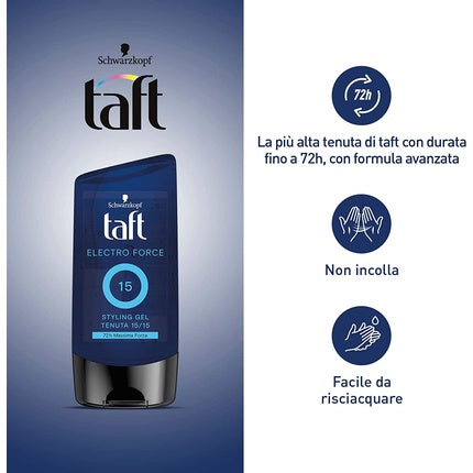 Gel Styling Testanera Taft Electro Force, 150 ml, albastru