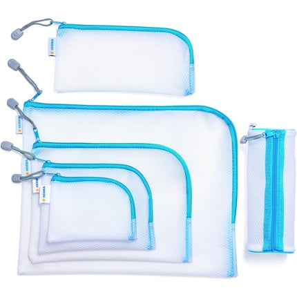 Geanta cosmetice Herma, transparenta, albastru