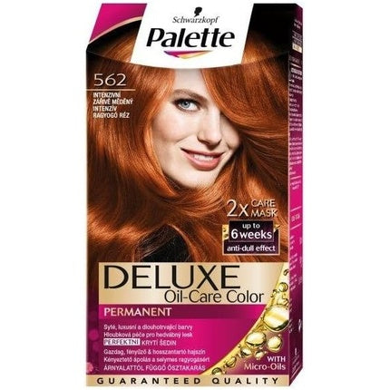 Vopsea de par permanenta, Schwarzkopf Palette Deluxe 562, Cupru Stralucitor Intens, 115ml