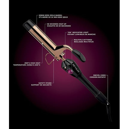 Ondulator, Revlon, Long-Last Curl, negru-auriu