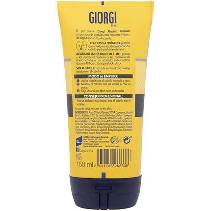 Gel de păr Giorgi Line Absolute Titanium N9, fixare indestructibilă, 165 ml