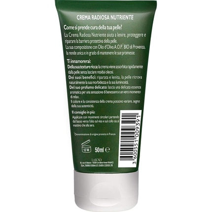 Crema facială radiantă Tesori di Provenza Tag BIO cu Ulei de Măsline Organic, 50ml