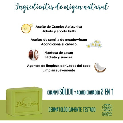 Șampon solid Dr. Tree 2 în 1 hidratant organic, 75g