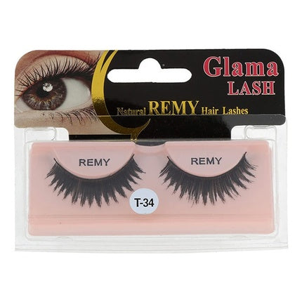 Glama Lash T34 - Gene False din Păr Natural Remy, Negru