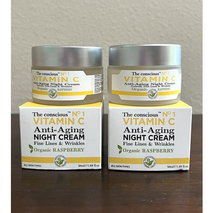Cremă de noapte anti-îmbătrânire, Biovène Barcelona, Vitamin C, zmeură