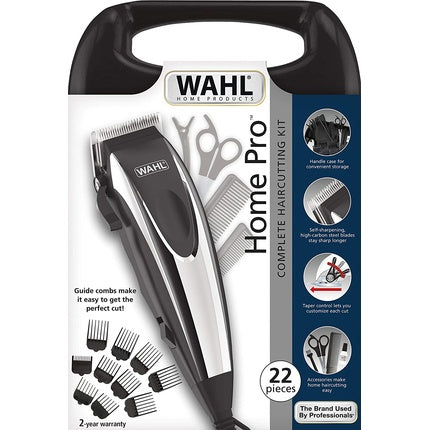 Mașină de tuns păr Wahl HomePro, set complet, 22 piese, negru