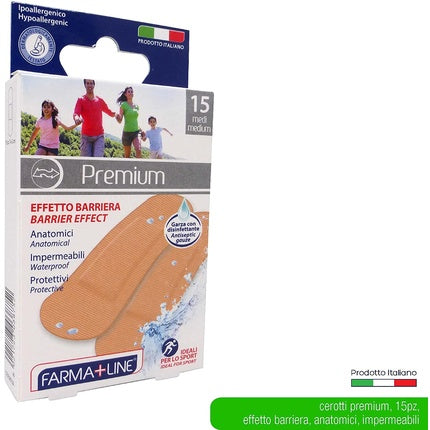 Bandaje adezive premium, Farmaline, protecție înaltă, 7x2 cm, 15 buc