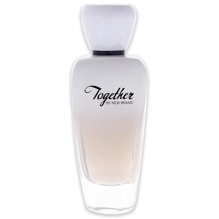 New Brand Together Day, parfum femei EDP spray, sticlă albă translucidă, capac albastru închis