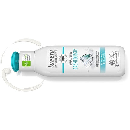 Gel de duș cremos Lavera Basis Sensitiv, Bio, Aloe Vera & Măceșe, 250ml