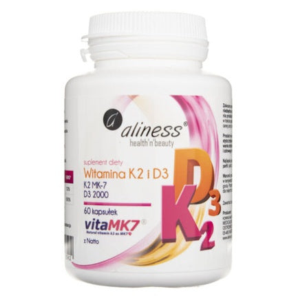 Aliness Vitamin K2 MK-7 + D3, Vitamine, 60 Capsule