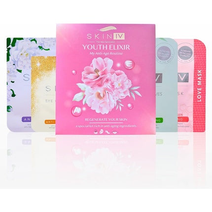 Set Îngrijire Facială Skin Iv, Youth Elixir, flori camelia, roz