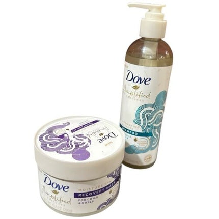 Set Șampon și Mască pentru Păr Dove Amplified Textures, pentru ondulații și bucle, alb, 285 g