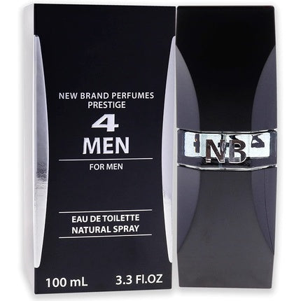4 Men New Brand For Men EDT Spray, 3.3 oz, negru