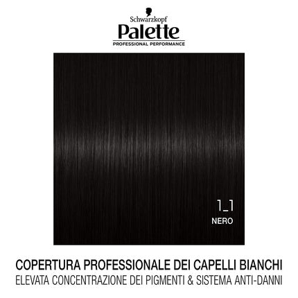 Vopsea de par, Schwarzkopf, Palette Professional Performance, Negru