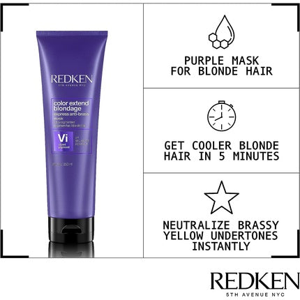 Masca anti-ingalbenire pentru par decolorat, Redken Color Extend Blondage, 250ml