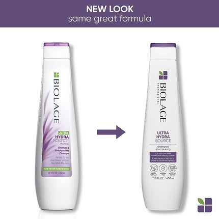 Șampon Matrix Biolage Bio Hydrasource Ultra, alb cu accente mov, 400 ml