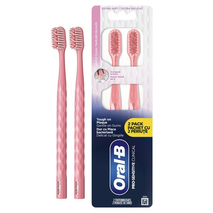 Periuță de dinți Oral-B Pro-Sensi Clinical, 2 buc, Roz