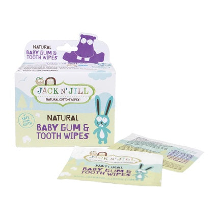 Șervețele pentru gingii și dinți bebeluși, Jack N' Jill, Natural Baby Gum & Tooth Wipes, bumbac natural