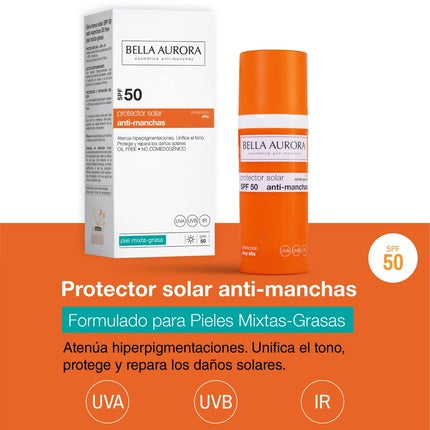 Gel Protecție Solară, Bella Aurora, SPF 50, 60g, Portocaliu