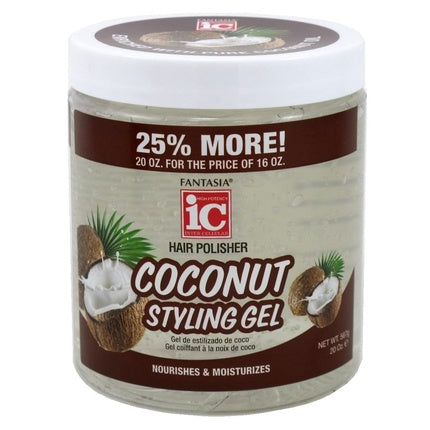 Gel de păr Fantasia Ic Coconut Styling Gel, Nourish and Moisturize, 20 Ounce