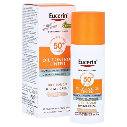 Gel-Cremă Față Eucerin Sun Oil Control SPF 50+, Tinted Light