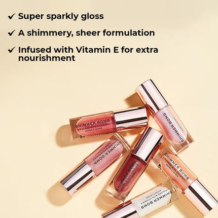 Gloss de Buze, Makeup Revolution, Shimmer Bomb, roz pal