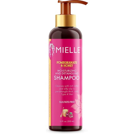 Șampon hidratant și detangling, Mielle Organics, Pomegranate & Honey, 355ml, fără sulfati