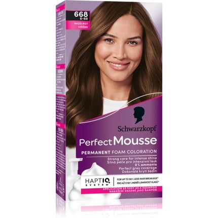 Vopsea de păr în mousse Schwarzkopf Perfect Mousse 668 Hazelnut 117g