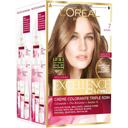 Culoare pentru păr L'Oréal Paris Excellence Creme 7 Blond, 2 seturi