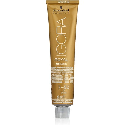 Vopsea de par, Schwarzkopf, IR Absolutes 7-50 Medium Blonde Gold Natural, 60ml