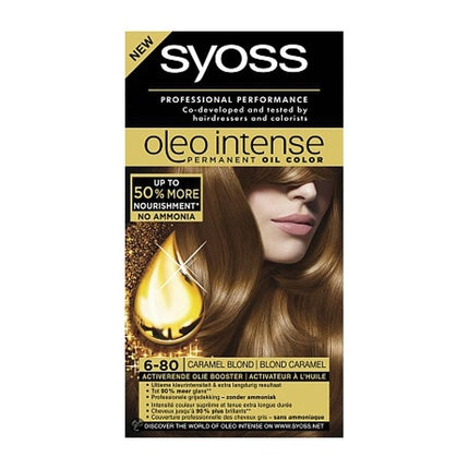 Syoss Oleo Intense 6.80 Caramel Blond, vopsea permanentă pentru păr