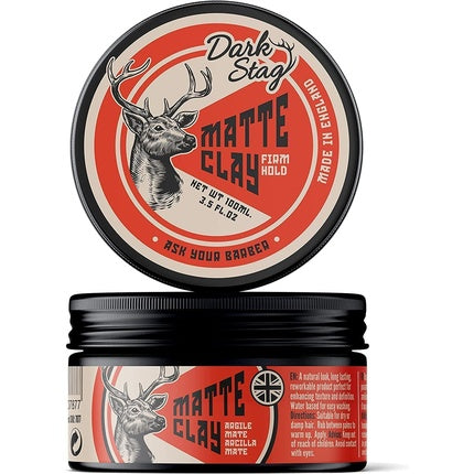 Cremă de păr Dark Stag Matte Clay 100ml cu prindere fermă și aromă de cocos