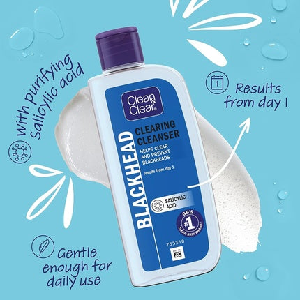 Cleanser cu acizi, Clean & Clear, Blackhead Clearing Oil-Free Cleanser, 200ml