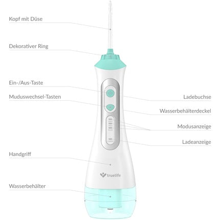 Irigator Oral Electric Truelife Aquafloss Lite, Alb-Turcoaz, 200ml