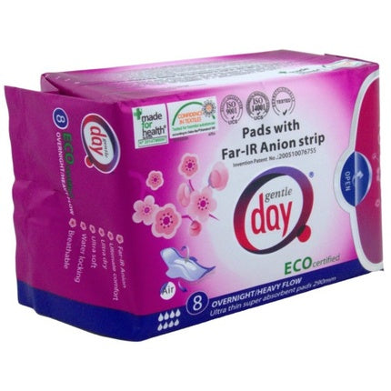 Sanitare Overnight, Gentle Day, Pachet 8 buc, cu benzi Far-IR Anion, Eco Certificat