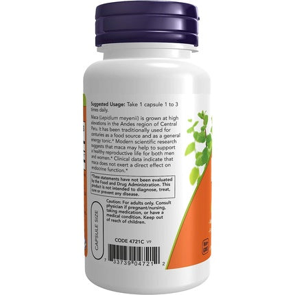 Supliment alimentar, Now Foods, Maca 500mg, 100 capsule