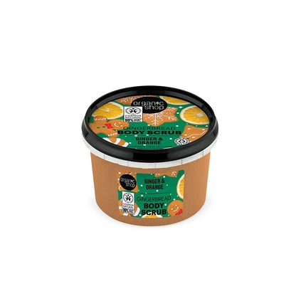 Scrub de corp, Organic Shop, ghimbir și portocală, 250ml