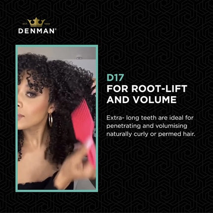 Pieptene Afro, Denman D17, negru