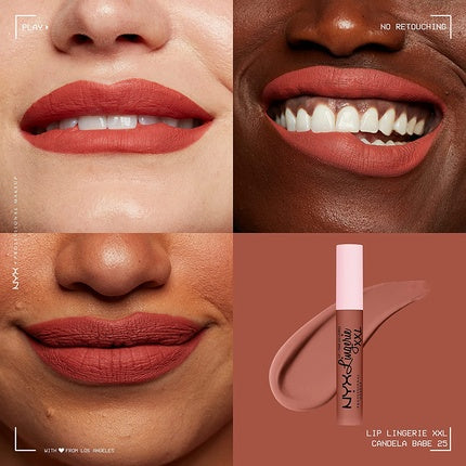 Ruj lichid NYX Lip Lingerie XXL Warm Rose Nude