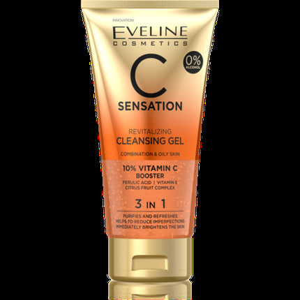 Gel de Curățare Eveline C Sensation 3 în 1 pentru Piele Grasã și Combinată