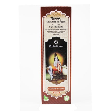 Pasta Colorantă pentru Păr Radhe Shyam, Henna Castan Oscur, 200g