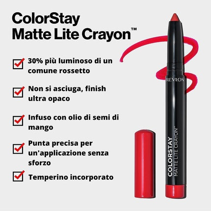Ruj, Revlon, ColorStay Matte Lite Crayon, maro